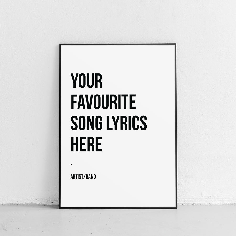 Minimal Favourite Lyrics Print